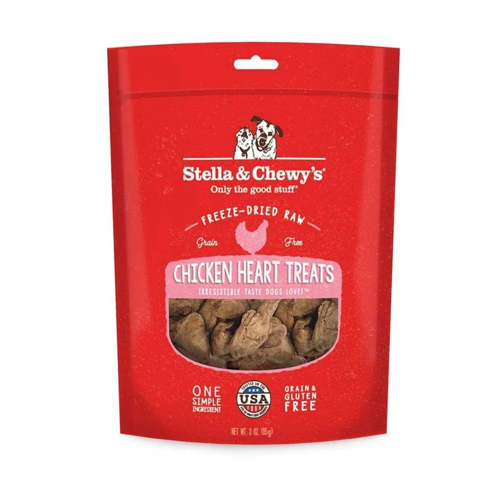 Stella & Chewys Freeze Dried Chicken Hearts Dog Treats (3oz)