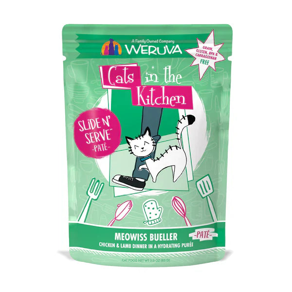Cats in the Kitchen Pat Slide N Serve Meowiss Bueller Chicken & Lamb Dinner in a Hydrating Pure (3oz)