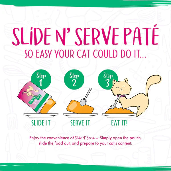 Cats in the Kitchen Pat Slide N Serve Meowiss Bueller Chicken & Lamb Dinner in a Hydrating Pure (3oz)