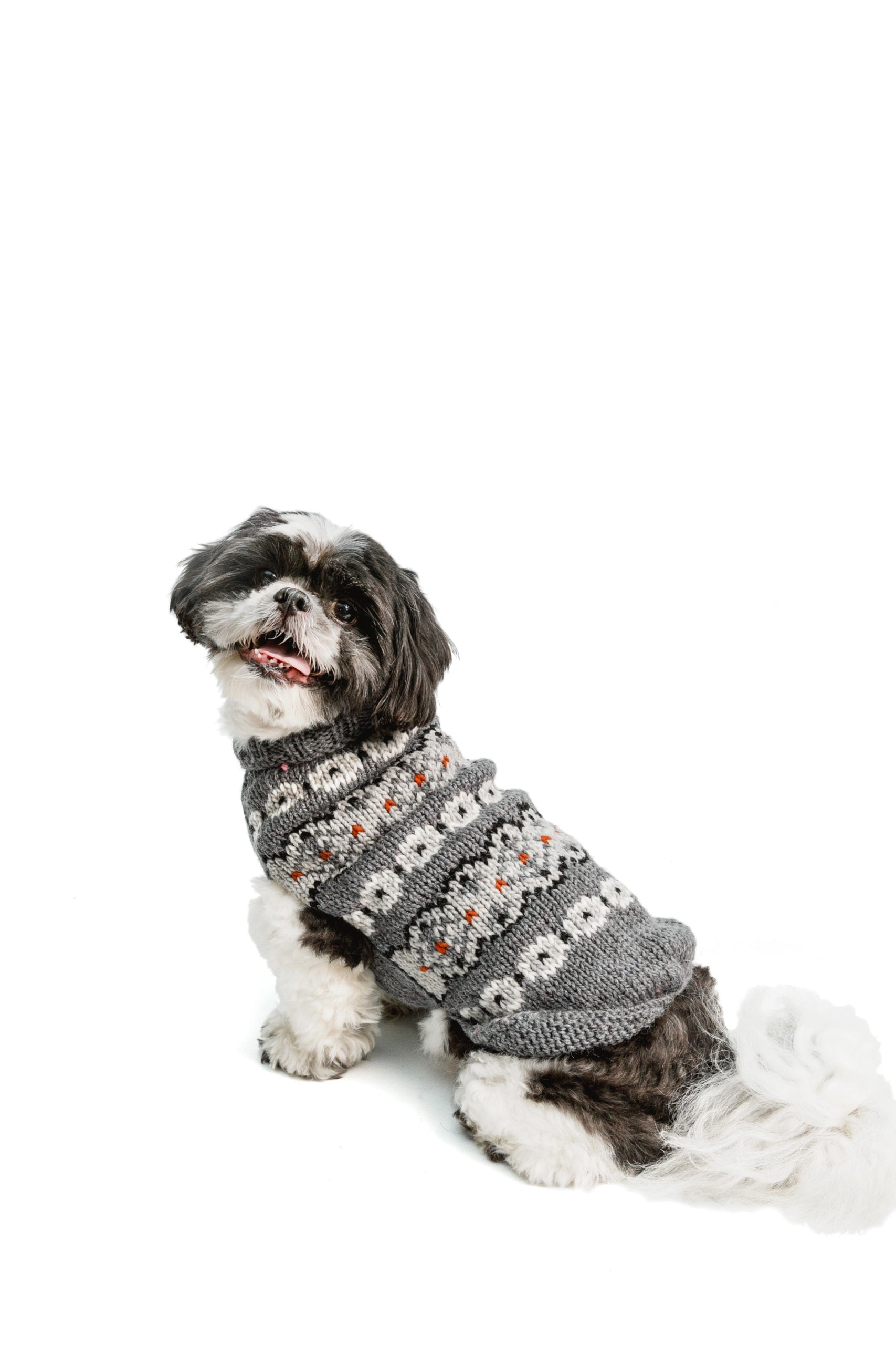 Alpaca Silver Fair Isle Dog Sweater
