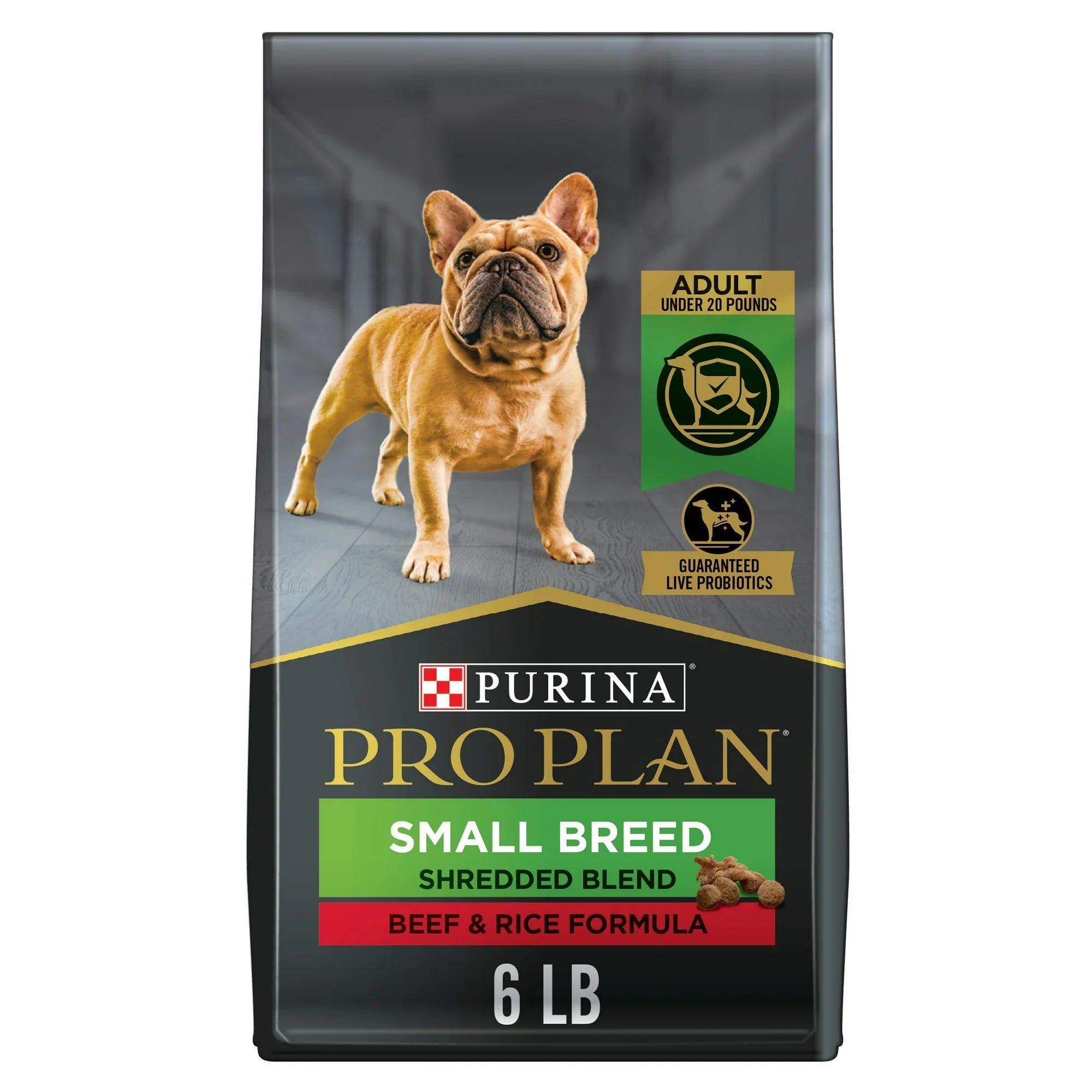 Pro Plan Small Breed Shredded Blend Beef & Rice Dog Food Dry Dog Food (6lb)