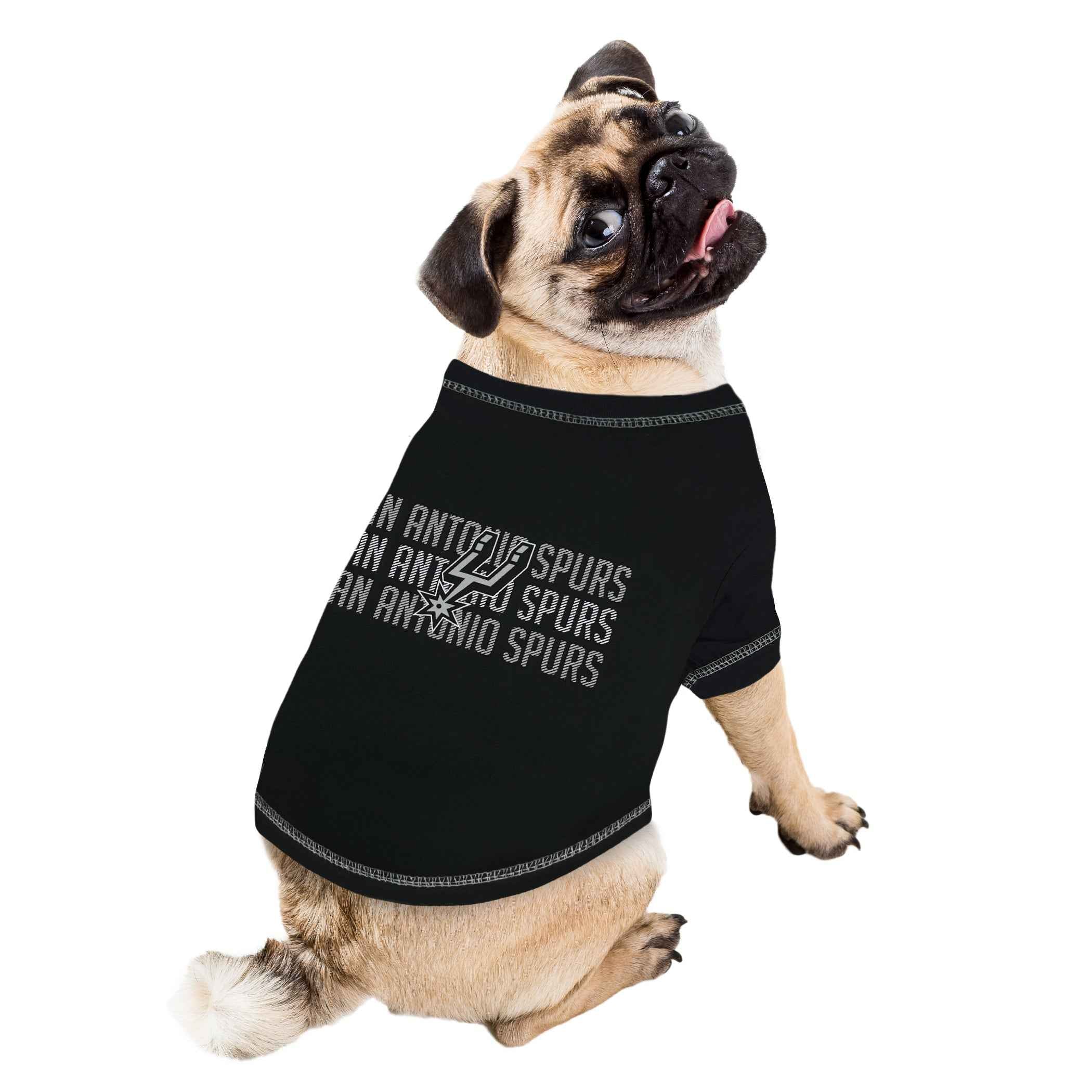 NBA San Antonio Spurs Striped Text Dog T-Shirt
