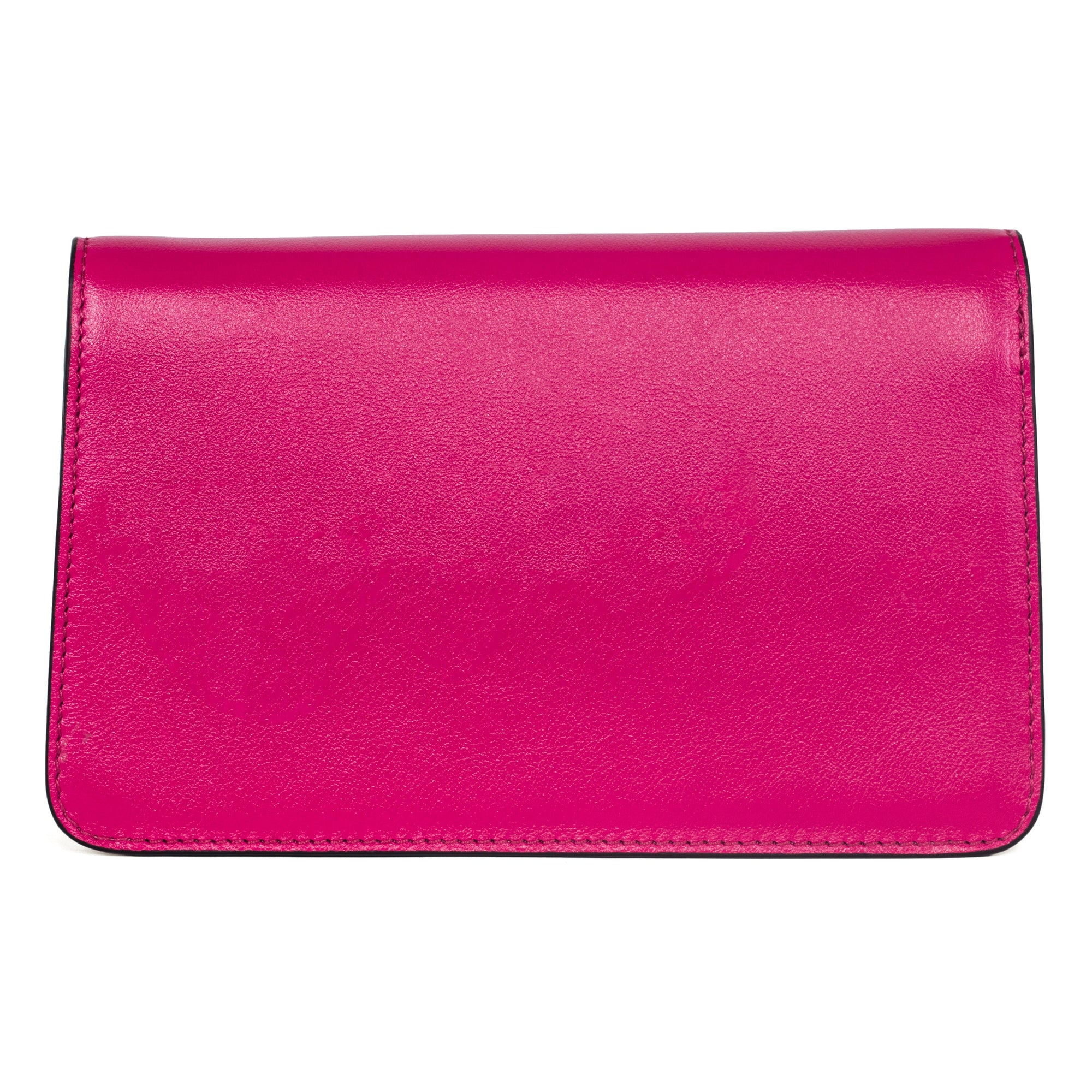 Allysa Payne Vibrant Fuchsia Leather Clutch With Custom Swarovski Stone