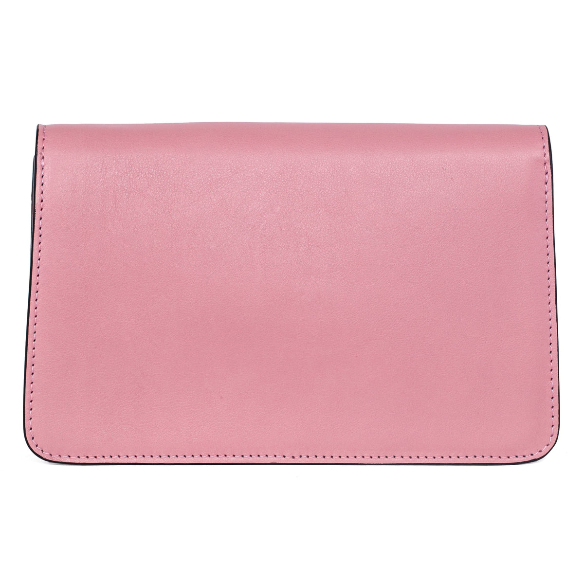 Allysa Payne Soft Pink Leather Clutch With Custom Swarovski Stone