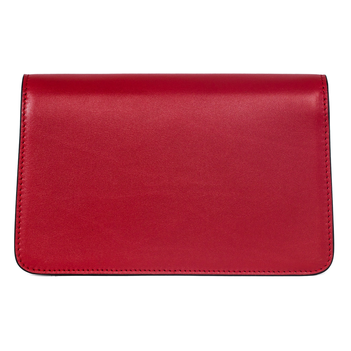 Allysa Payne Red Leather Clutch with Custom Swarovski Stone