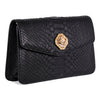 Allysa Payne Black Python Clutch with Custom Swarovski Stone
