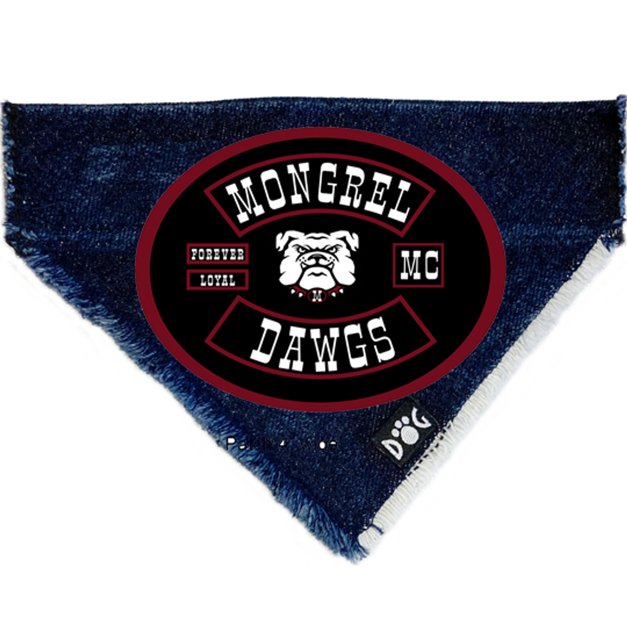 Mongrel Dawgs MC Logo Denim Bandanna