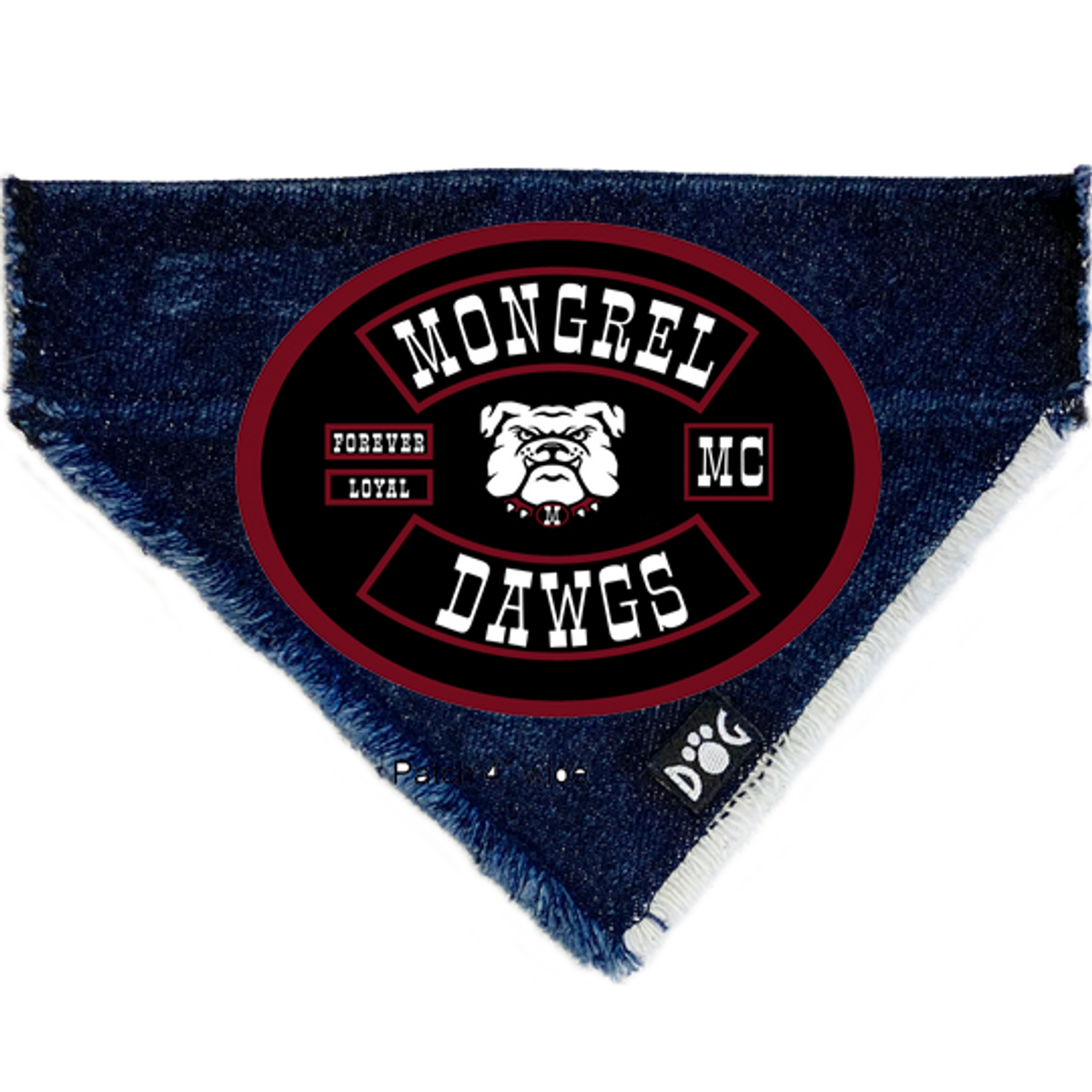 Mongrel Dawgs MC Logo Denim Bandanna