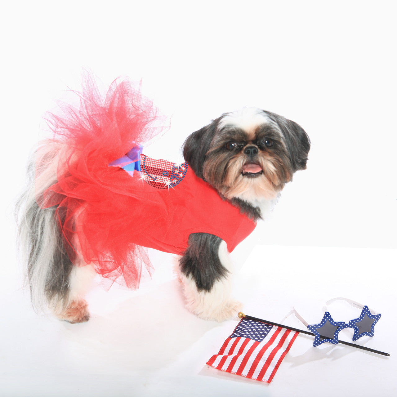 Happy Face (Red, White, & Blue) - Custom Tutu