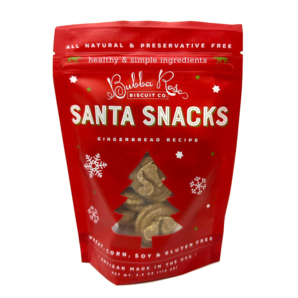 Bubba Rose Santa Snacks Dog Biscuit Bag