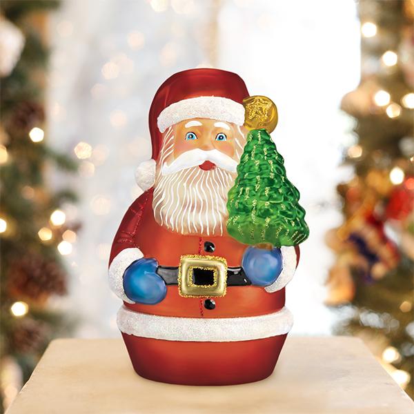 Old World Christmas: Santa with Tree Candle Light