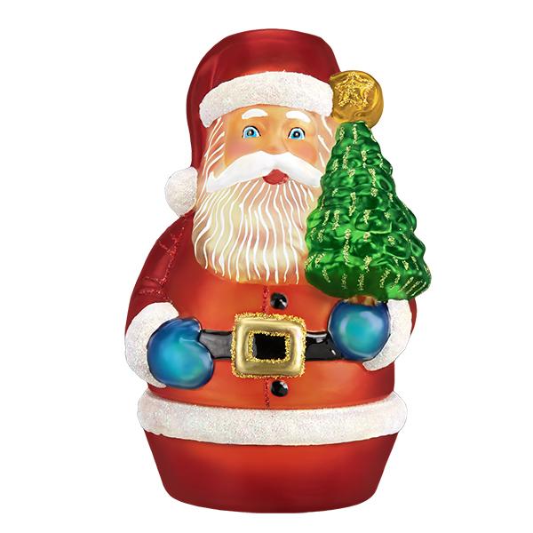 Old World Christmas: Santa with Tree Candle Light
