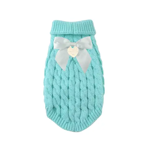 Bark 5th Ave., LLC Sniffany Knit Dog Sweater Blue pet supplies