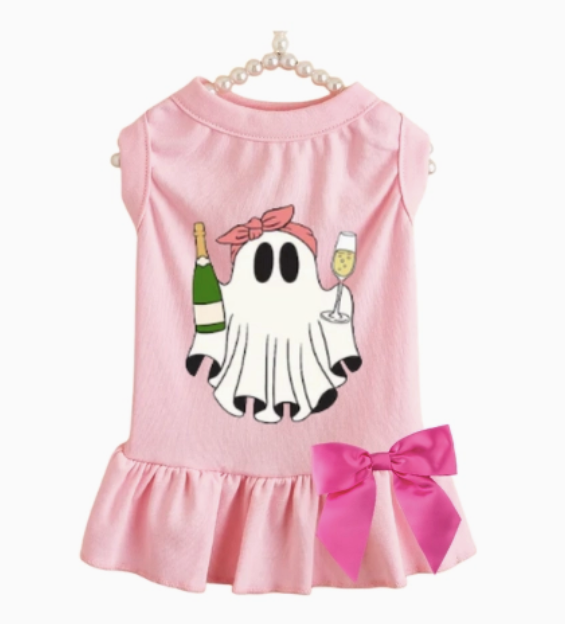 Champagne Boo Bash Ruffle Dress