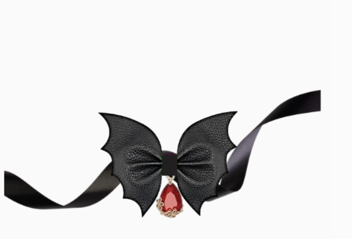 Batty & Fabulous Ribbon Boo-tie Dog Necklace