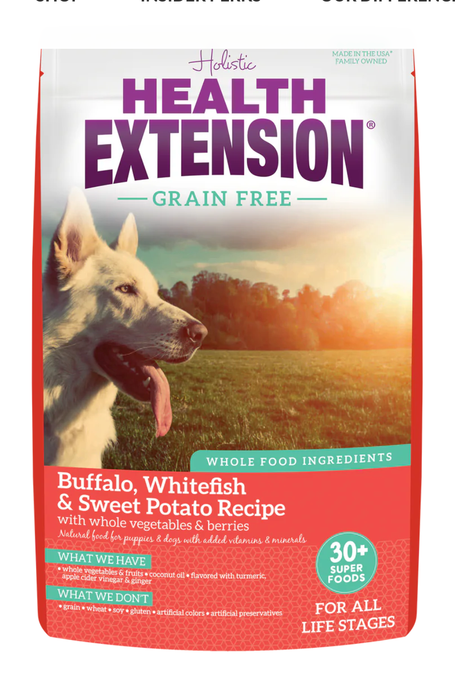 Health Extension All Life Stages Grain Free Buffalo, Whitefish and Sweet Potato Dog Food