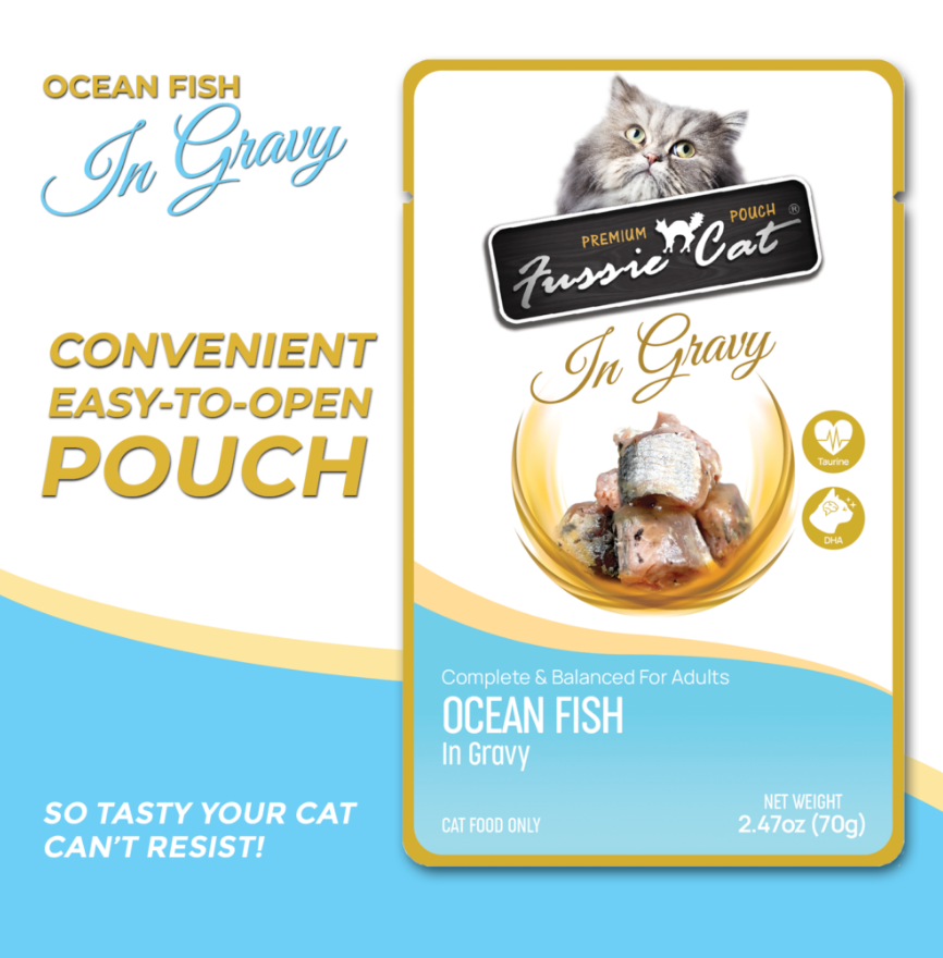 Fussie Cat Pouch - Ocean Fish in Gravy (2.47oz)