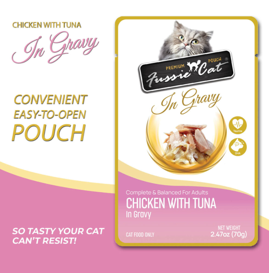 Fussie Cat Pouch - Chicken with Tuna in Gravy (2.47oz)