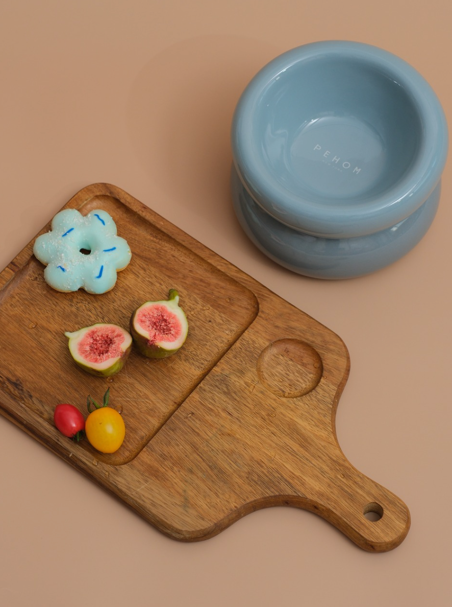 Souffle Pet Bowl-Frozen Blue