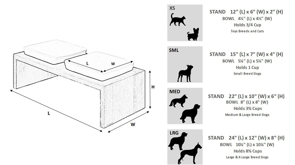 Bowsers Moderno Double Wood Dog Bowl Feeder – Elevated Designer Pet Dining