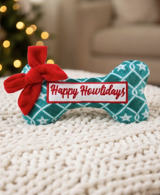 Haute Diggity Dog Holiday Bones Christmas Plush Dog Toy