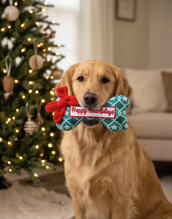 Haute Diggity Dog Holiday Bones Christmas Plush Dog Toy
