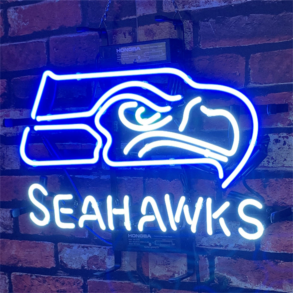 Seattle Seahawks Logo Real Glass Neon Sign