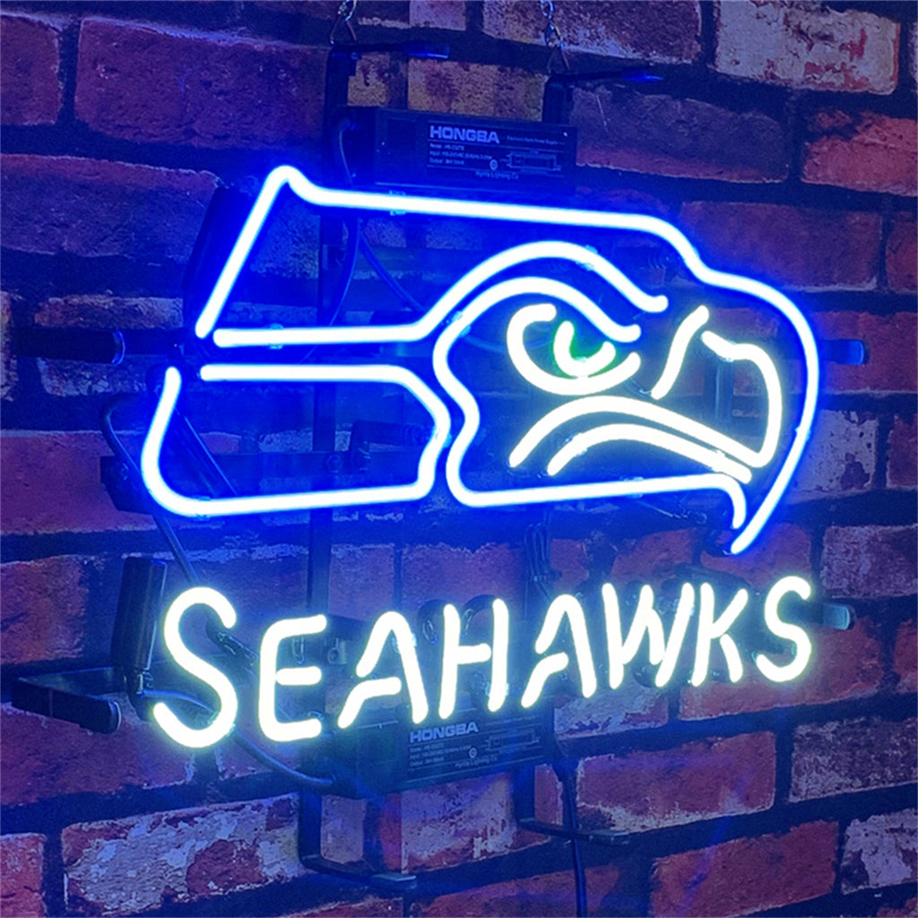 Seattle Seahawks Logo Real Glass Neon Sign