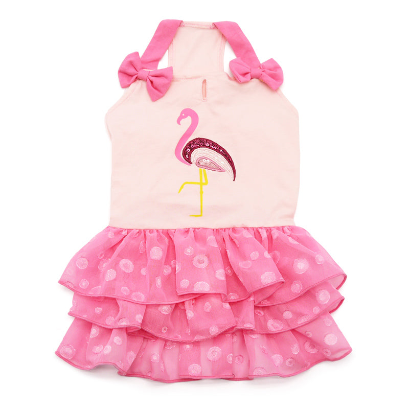 DOGO Sequin Flamingo Dog Dress