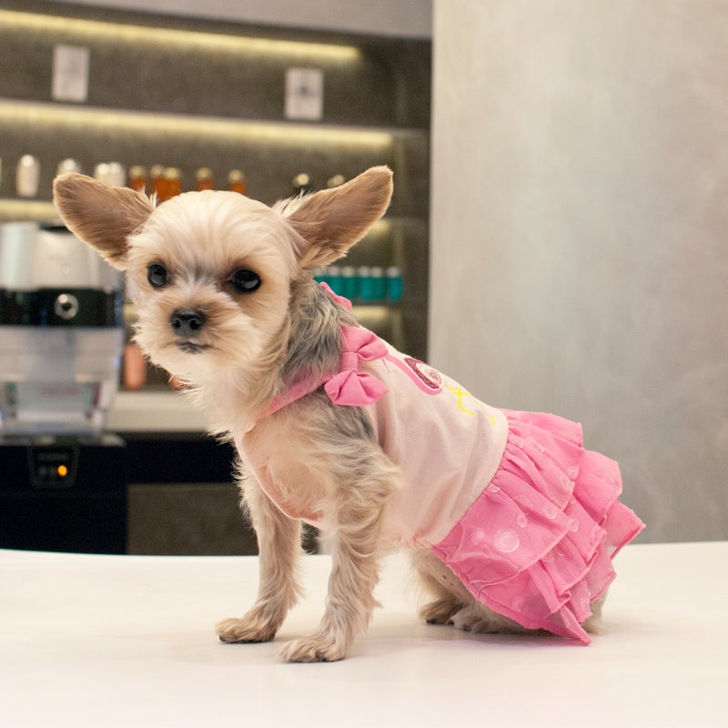 DOGO Sequin Flamingo Dog Dress