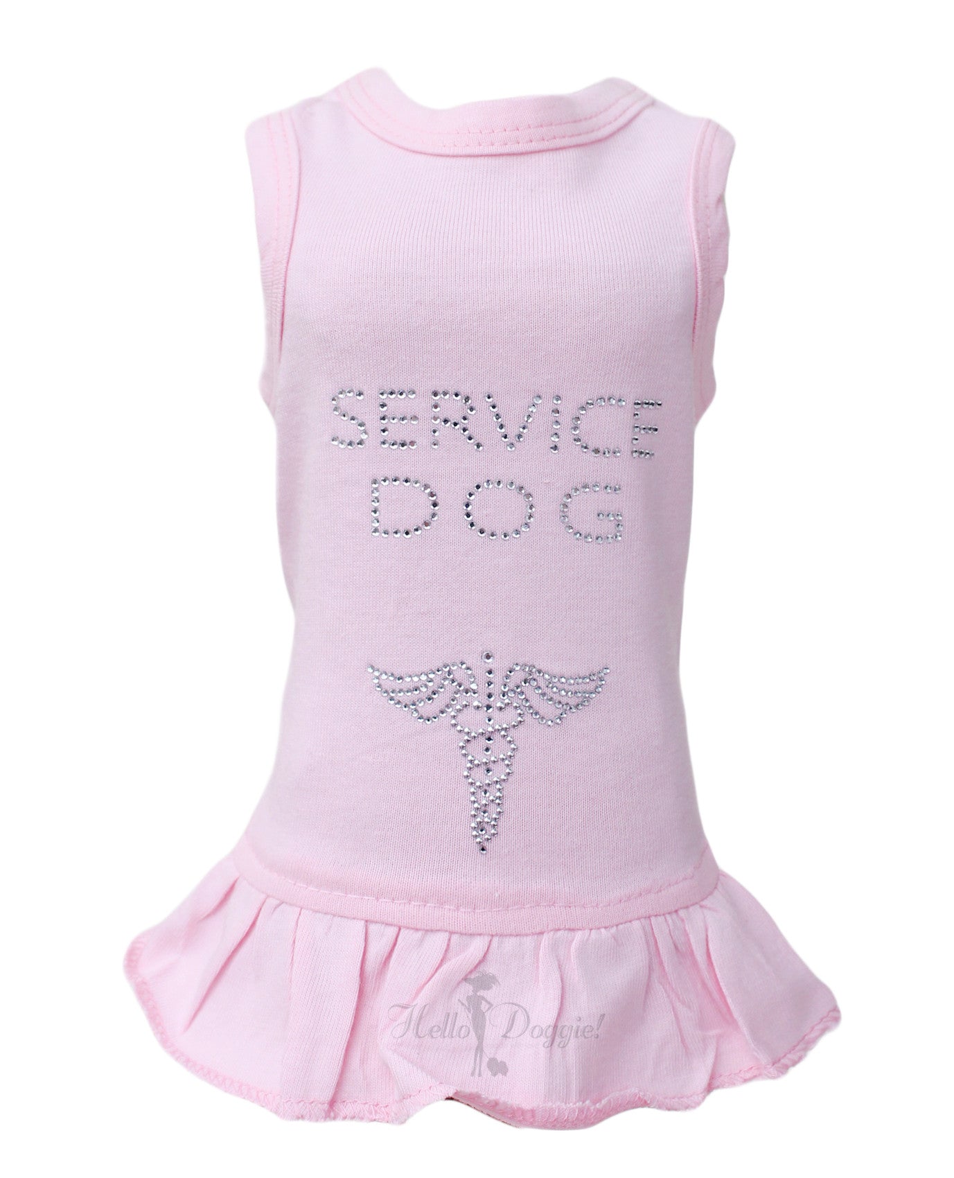Hello Doggie Service Dog Crystal Red Dog Dress