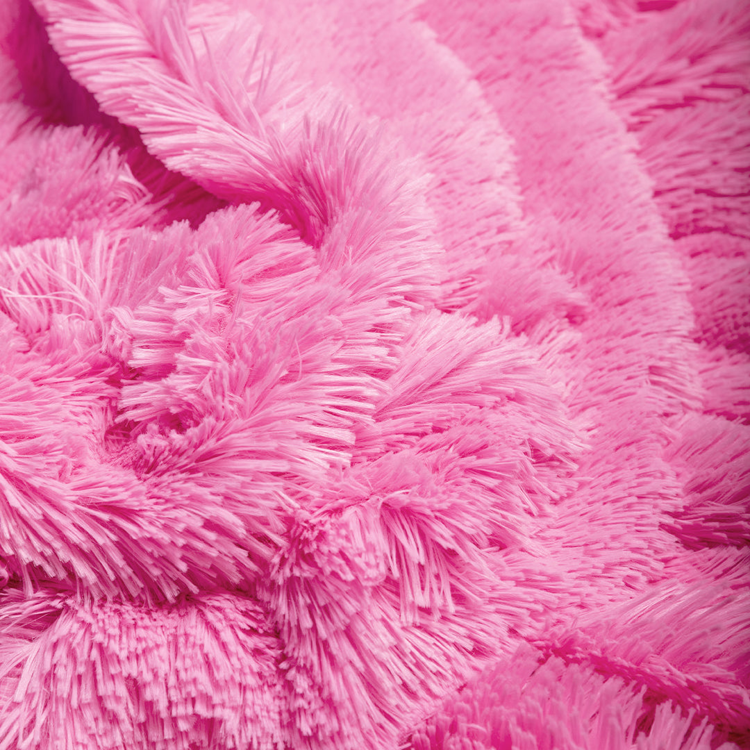 Hello Doggie Shag Throw Fuchsia Dog Blanket