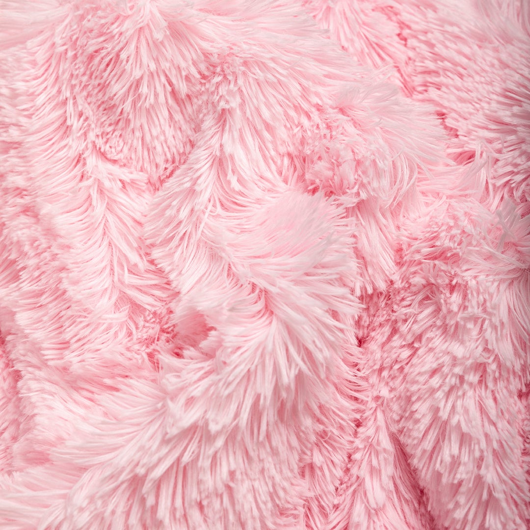 Hello Doggie Shag Throw Pink Dog Blanket