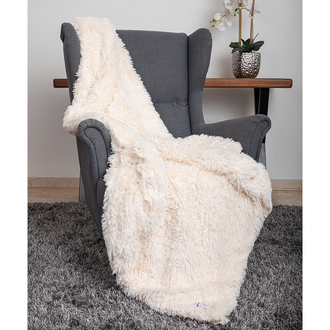 Hello Doggie Shag Throw Fuchsia Dog Blanket