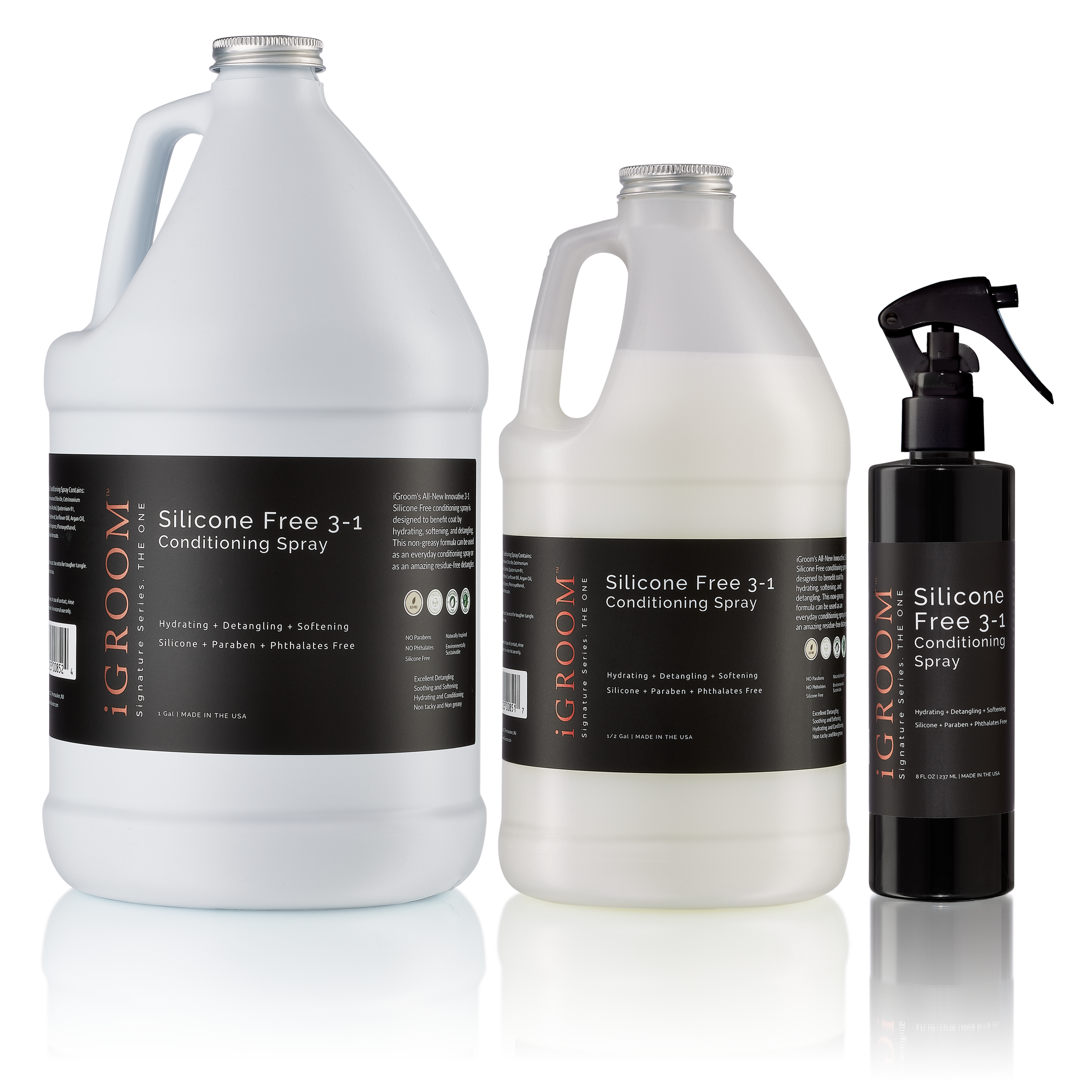 Silicone Free 3-1 Conditioning/Detangling Spray 64oz by iGroom