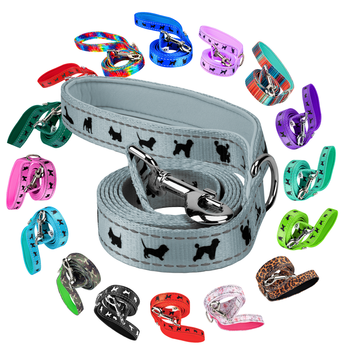 EcoBark – Gray Comfort Grip Padded Dog Leash