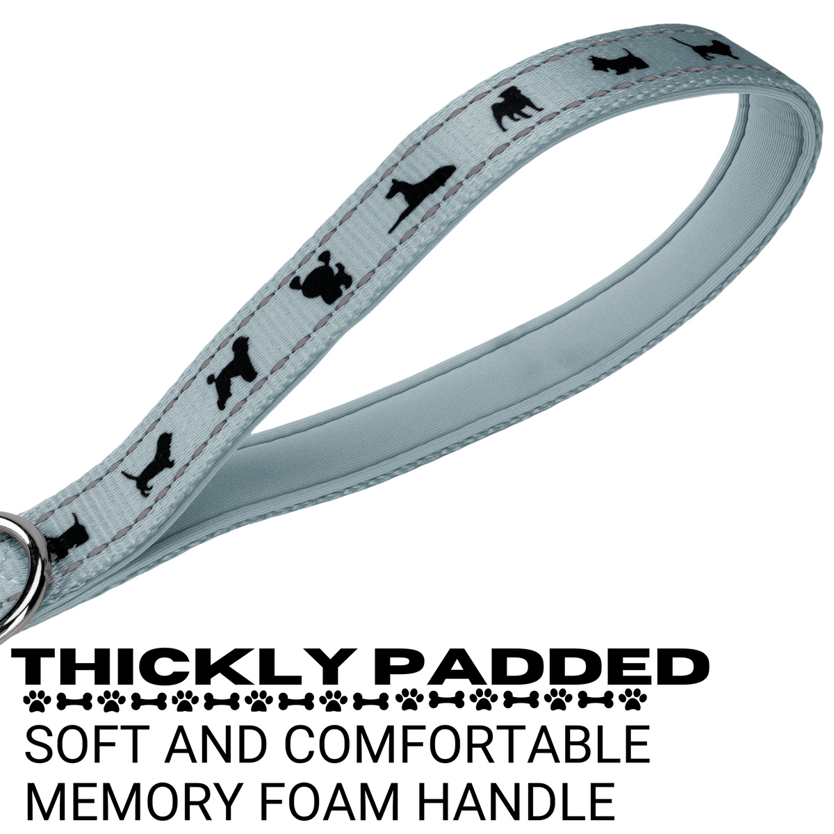 EcoBark – Gray Comfort Grip Padded Dog Leash