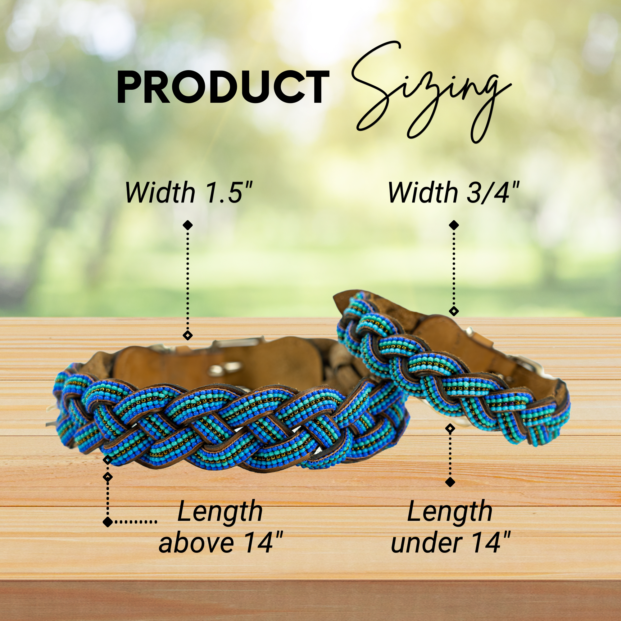 Blue Braided Sambboho dog collar