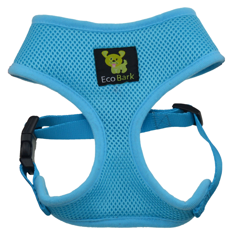 EcoBark Sky Blue Dog Harness - Over-the-Head Soft Mesh Dog Vest Halter for Small to Medium Dogs and Puppies