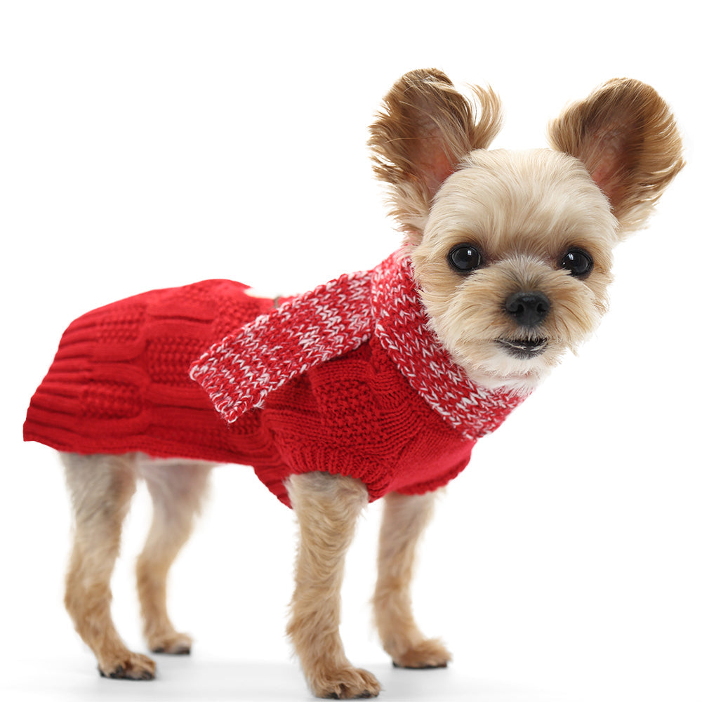 DOGO Snowman Scarf Dog Sweater