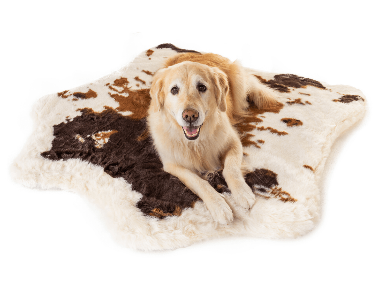 PupRug Animal Print Memory Foam Dog Bed Brown Faux Cowhide