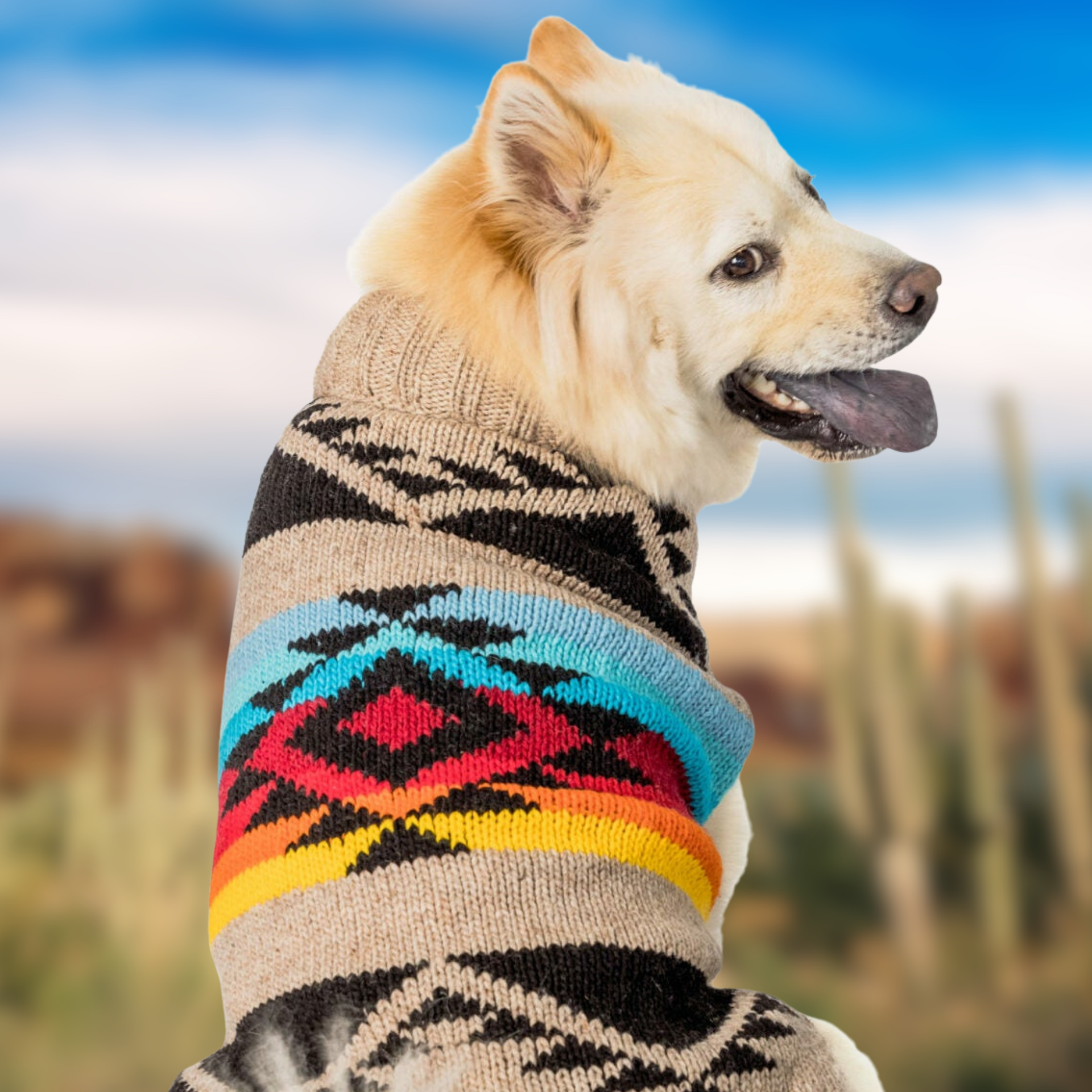 Chilly Dog Painted Desert Knit Wool Dog Sweater
