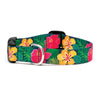 Up Country Hibiscus Printed Cast Brass Dog Collar