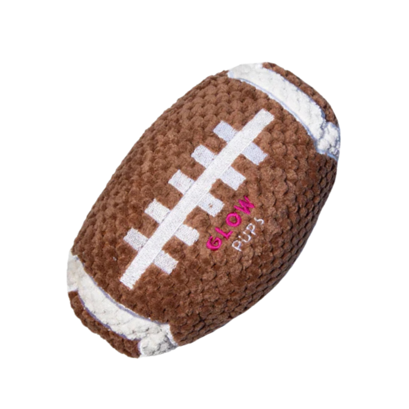 Glow Pups: Football Squeaky Plush Dog Toy