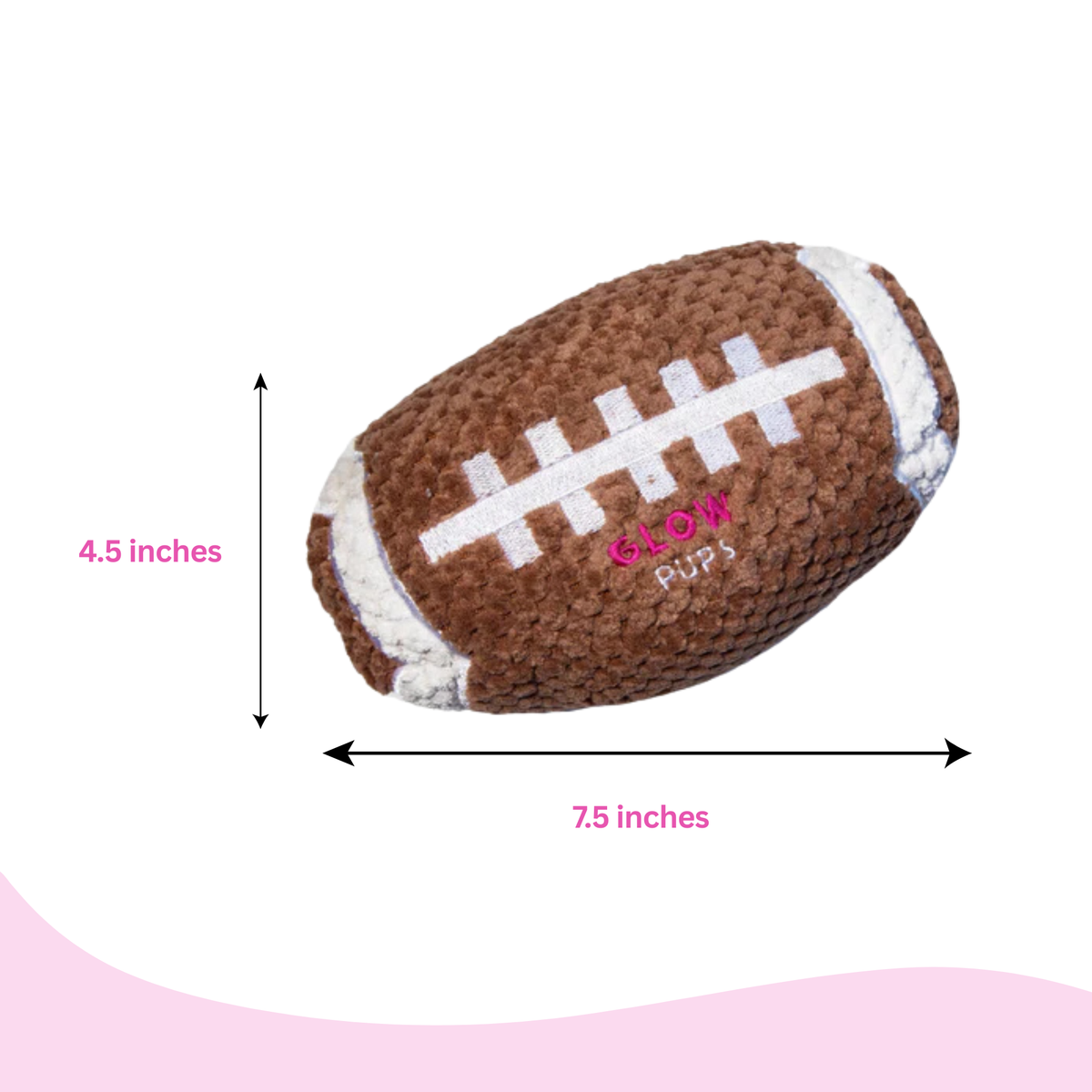 Glow Pups: Football Squeaky Plush Dog Toy