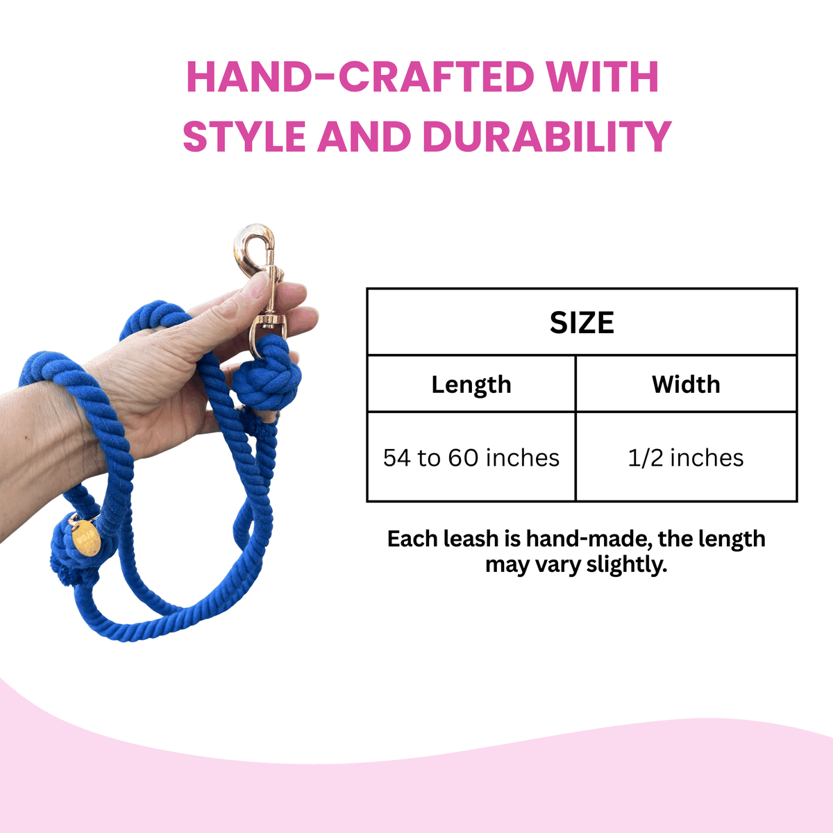 Glow Pups: Blue Boho Chic Cotton Rope Dog Leash