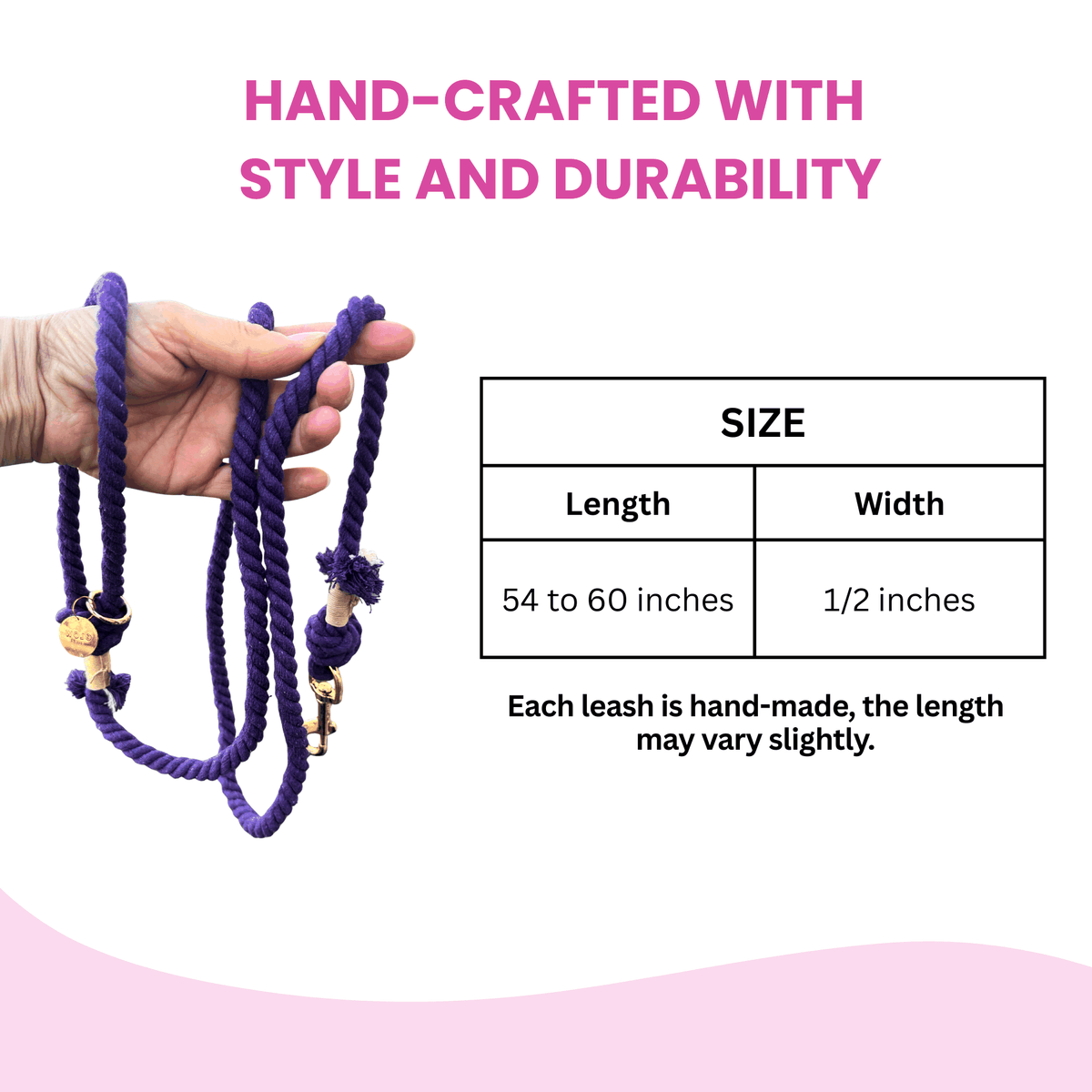 Glow Pups: Purple Boho Chic Cotton Rope Dog Leash