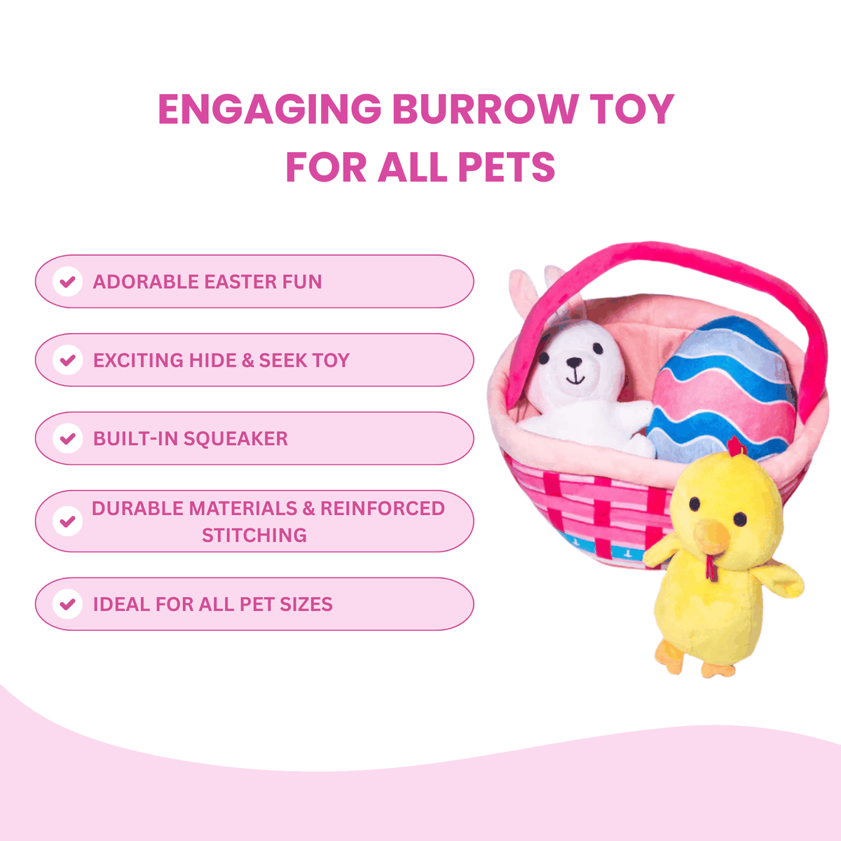 Glow Pups: Easter Basket Plush Dog Toy Set with Bunny, Chick and Egg