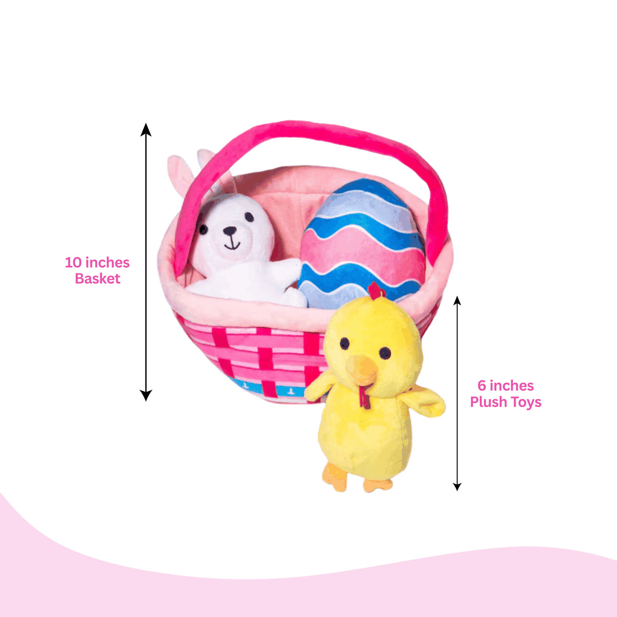 Glow Pups: Easter Basket Plush Dog Toy Set with Bunny, Chick and Egg