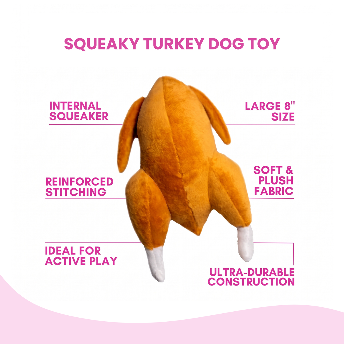 Glow Pups: Thanksgiving Turkey Squeaky Plush Dog Toy